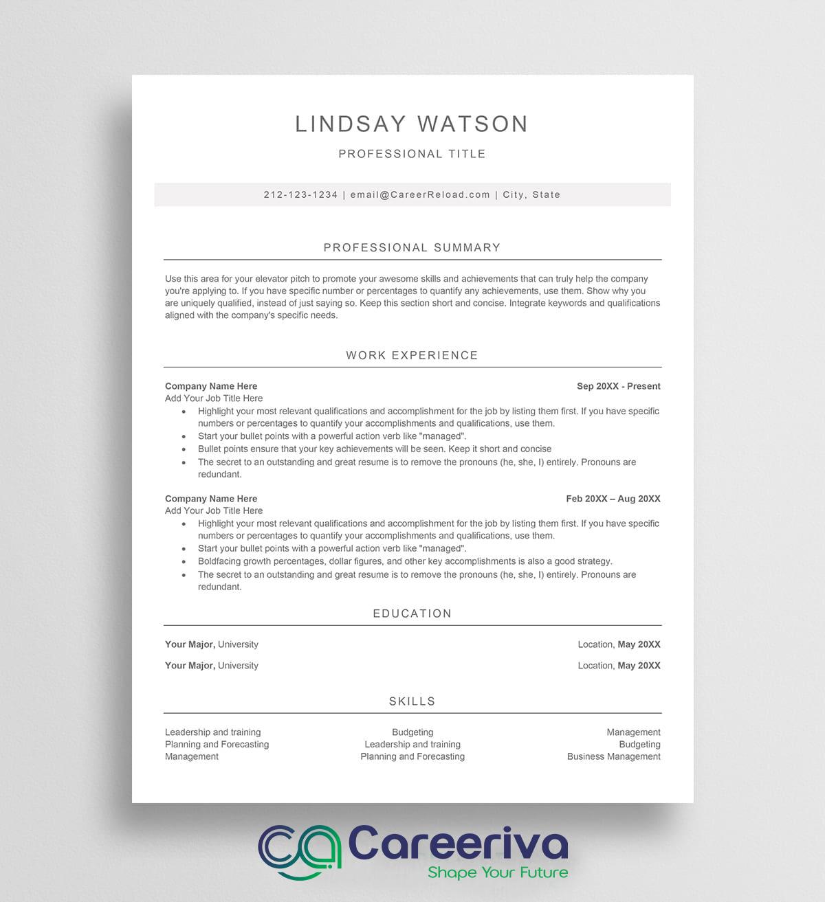 Professional Resume Template 10